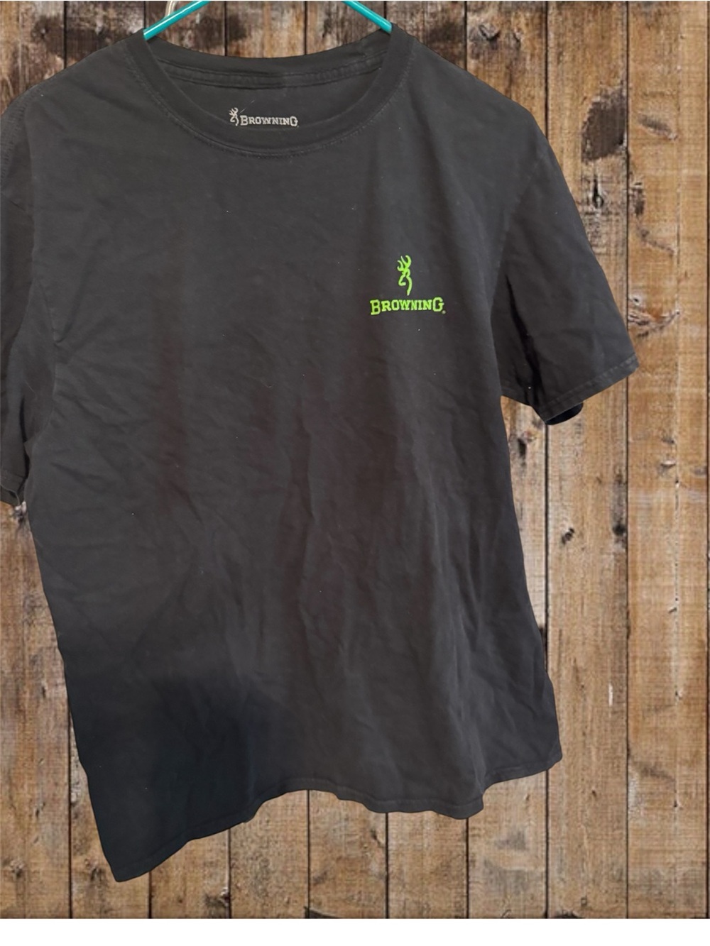 Browning Black Short-Sleeve Tee with Neon Green Logo